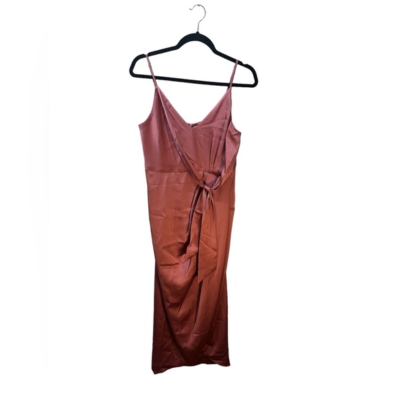 Shona Joy NEW Luxe Tie Front Rose Cocktail Dress Size 8 - Picture 8 of 12